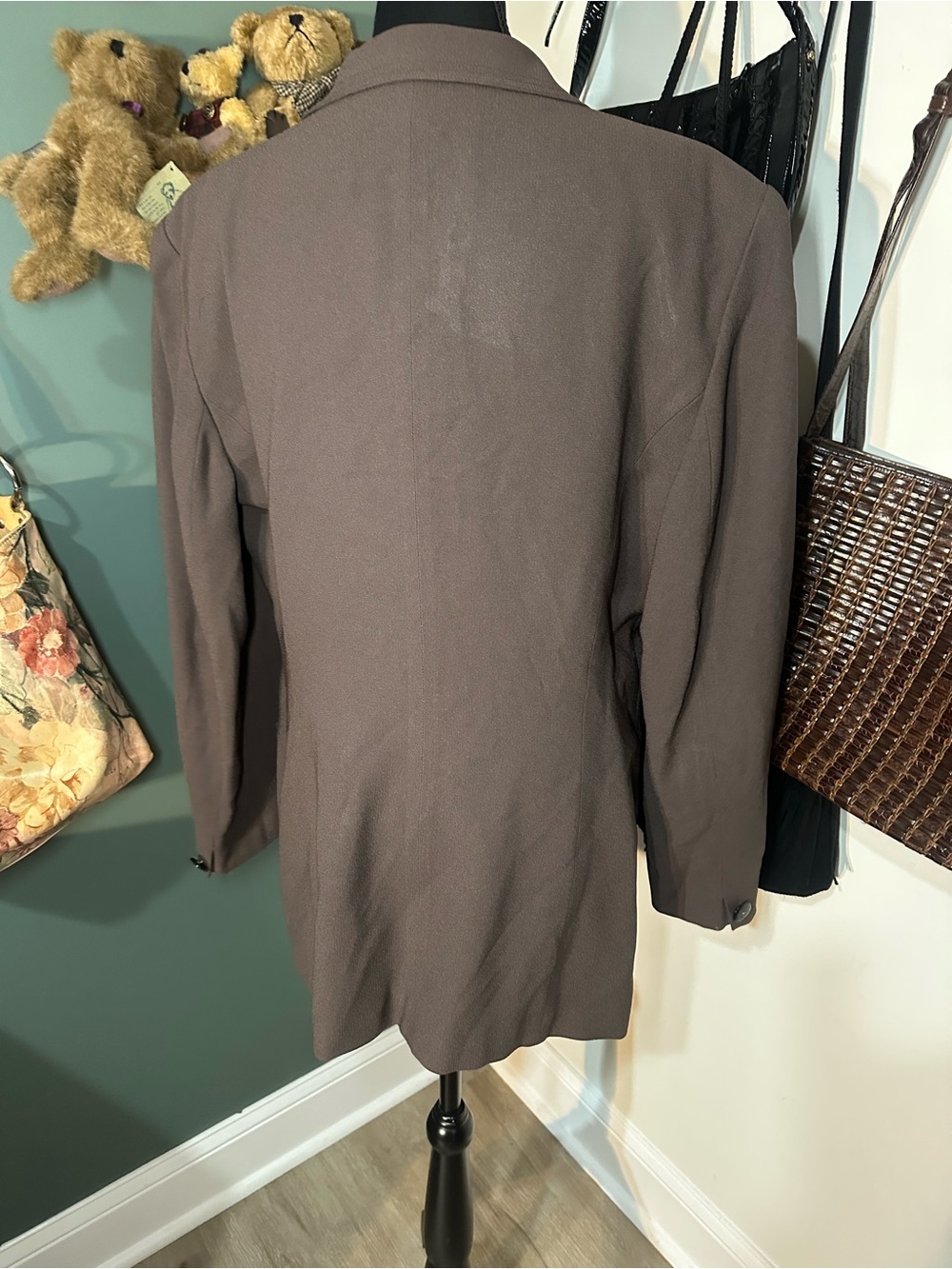 Vintage 90s Christian Dior Tailored Blazer Made in USA Taupe - Picture 5 of 7